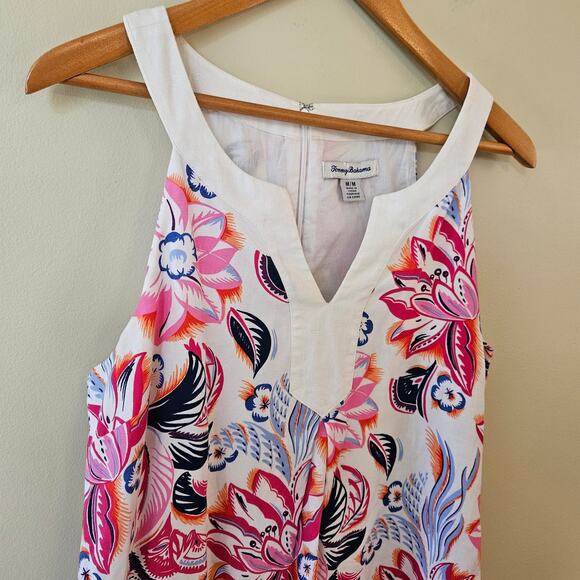 Tommy Bahama Linen-Blend Shift Dress, Size Medium Tropical Floral - Picture 2 of 7